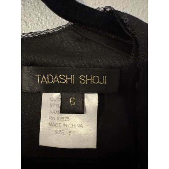 Tadashi Dress 6 Black Metallic Sequin Stretch Sheath Wedding Party Cruise Event - Picture 7 of 13